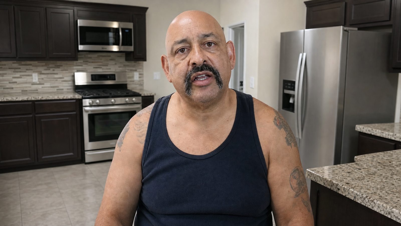 Carlos Herrera in his kitchen